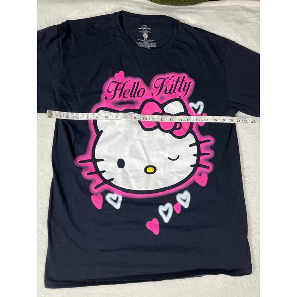 Hello Kitty Pink Airbrush Graphic Tee Black Shirt Size S - Picture 3 of 6
